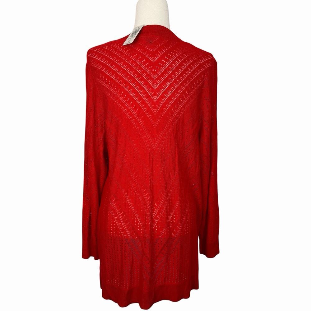NWT Torrid Pontelle Open Knit Cardigan Sweater Red Size 1X Casual Work Travel - Picture 2 of 11